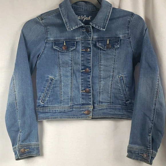 Cat And Jack Girls Jean Jacket Sz M8 